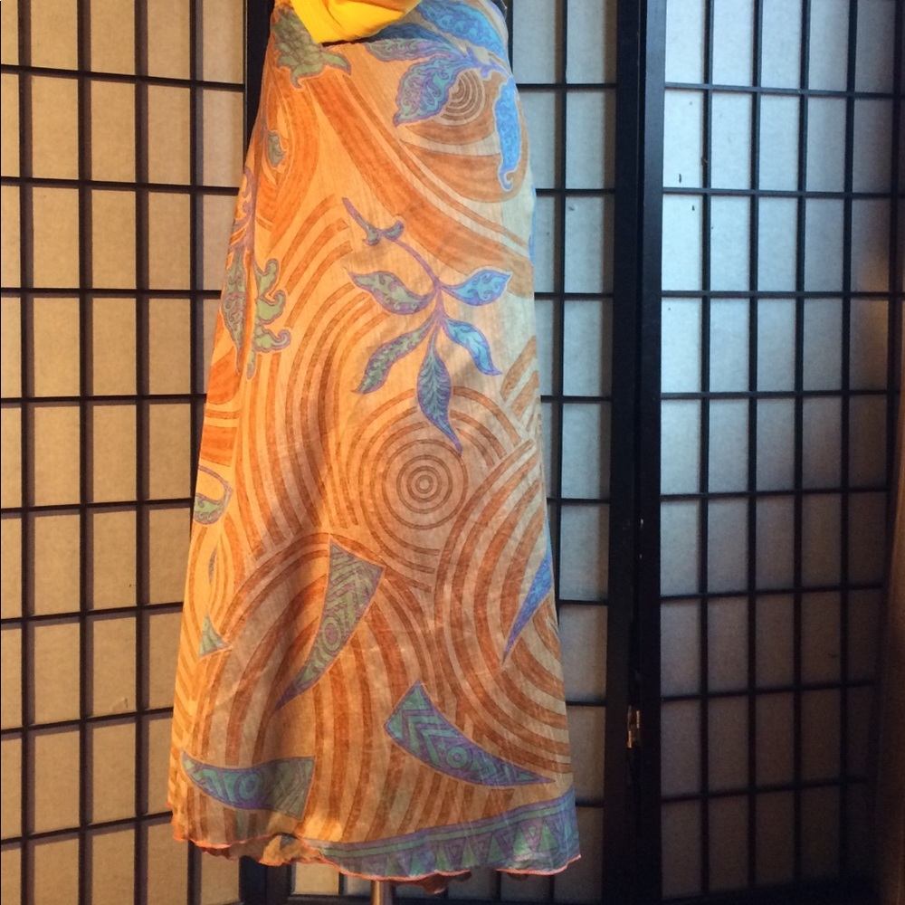 Wrap-Around Reversible Silk Skirt